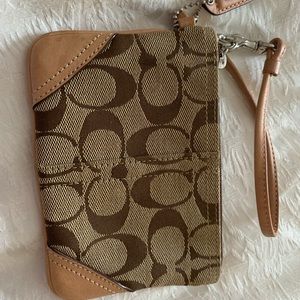 Small coach card holder wristlet